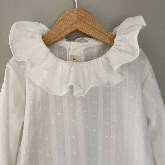 Blouse ACHILLÉE plumetis brodé écru