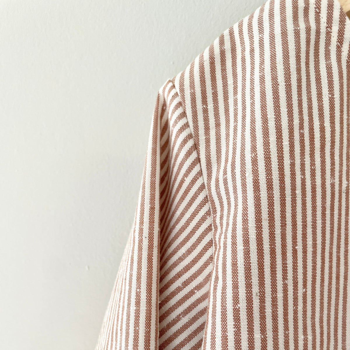 Chemise HYSOPE à fines rayures caramel