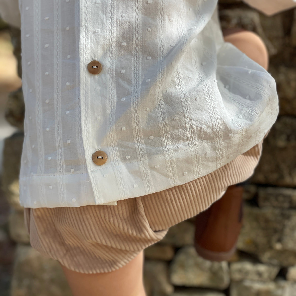 Blouse ACHILLÉE plumetis brodé écru