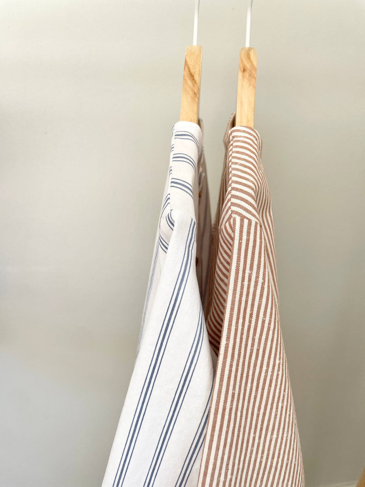 Chemise HYSOPE à fines rayures caramel