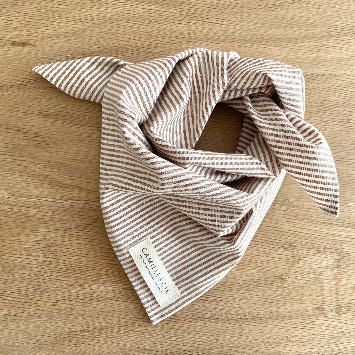 Foulard ISATIS rayures caramel